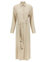 Robe longue en lin beige Max Mara