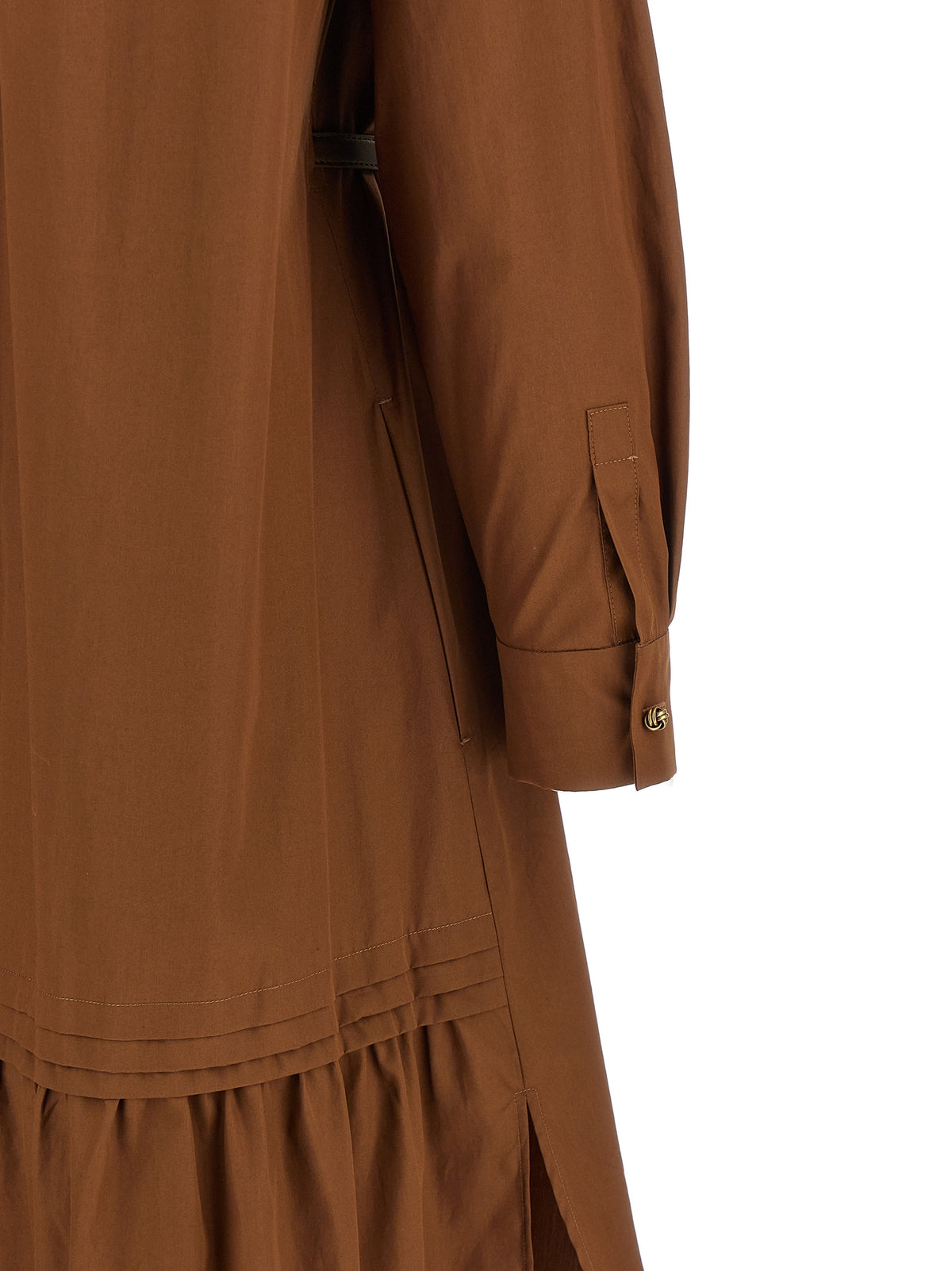Max Mara MstLecito Brown Cotton Long Dress