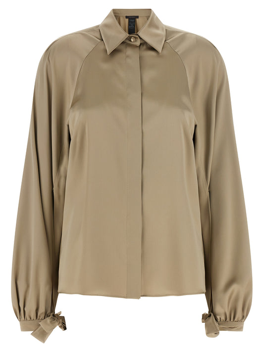 Max Mara MxeAlare Beige Silk Blouse