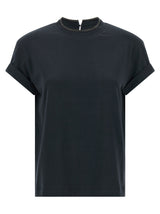 Brunello Cucinelli Blue Cotton T-Shirt