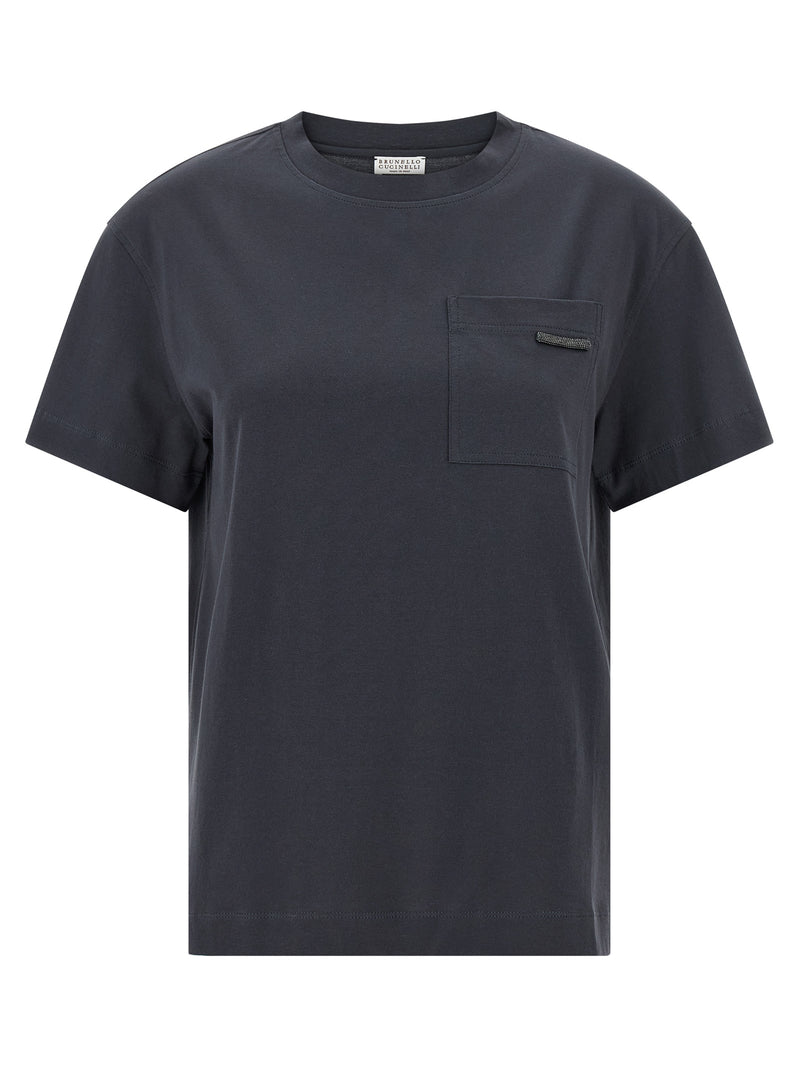 Brunello Cucinelli T-shirt en coton bleu