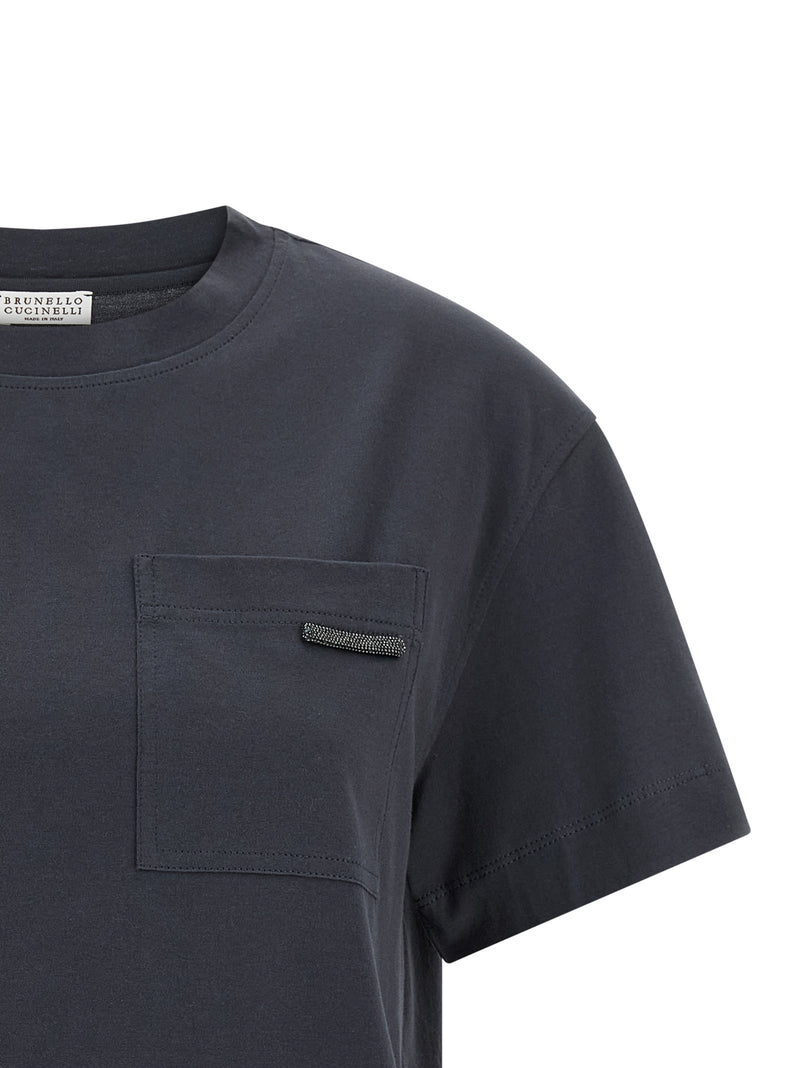 Brunello Cucinelli T-shirt en coton bleu