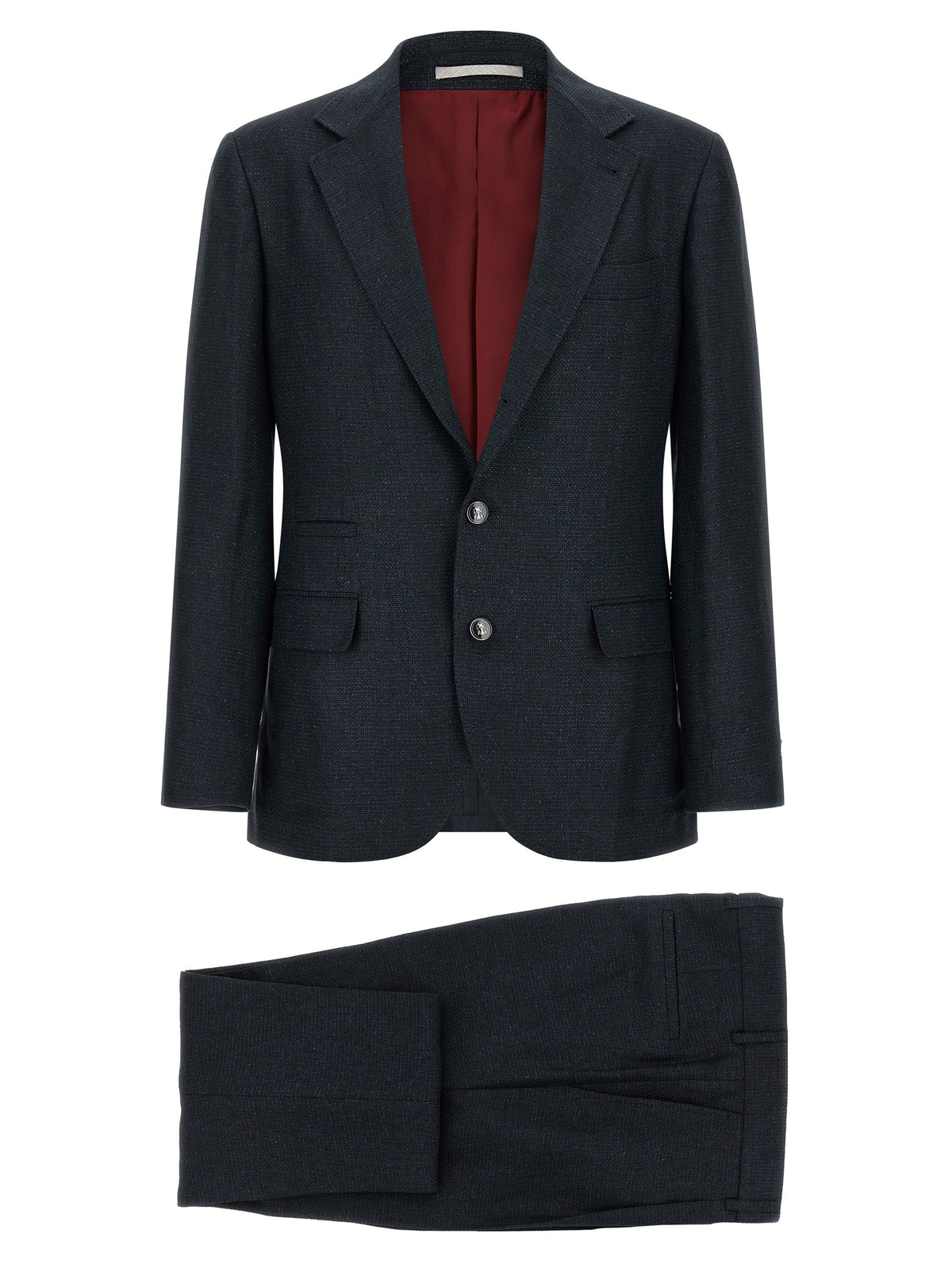 Brunello Cucinelli Blue Silk Two-Piece Suit