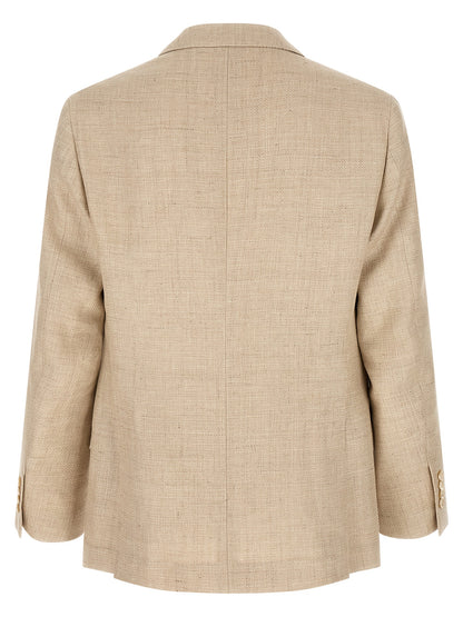 Brunello Cucinelli Beige Silk Two-Piece Suit