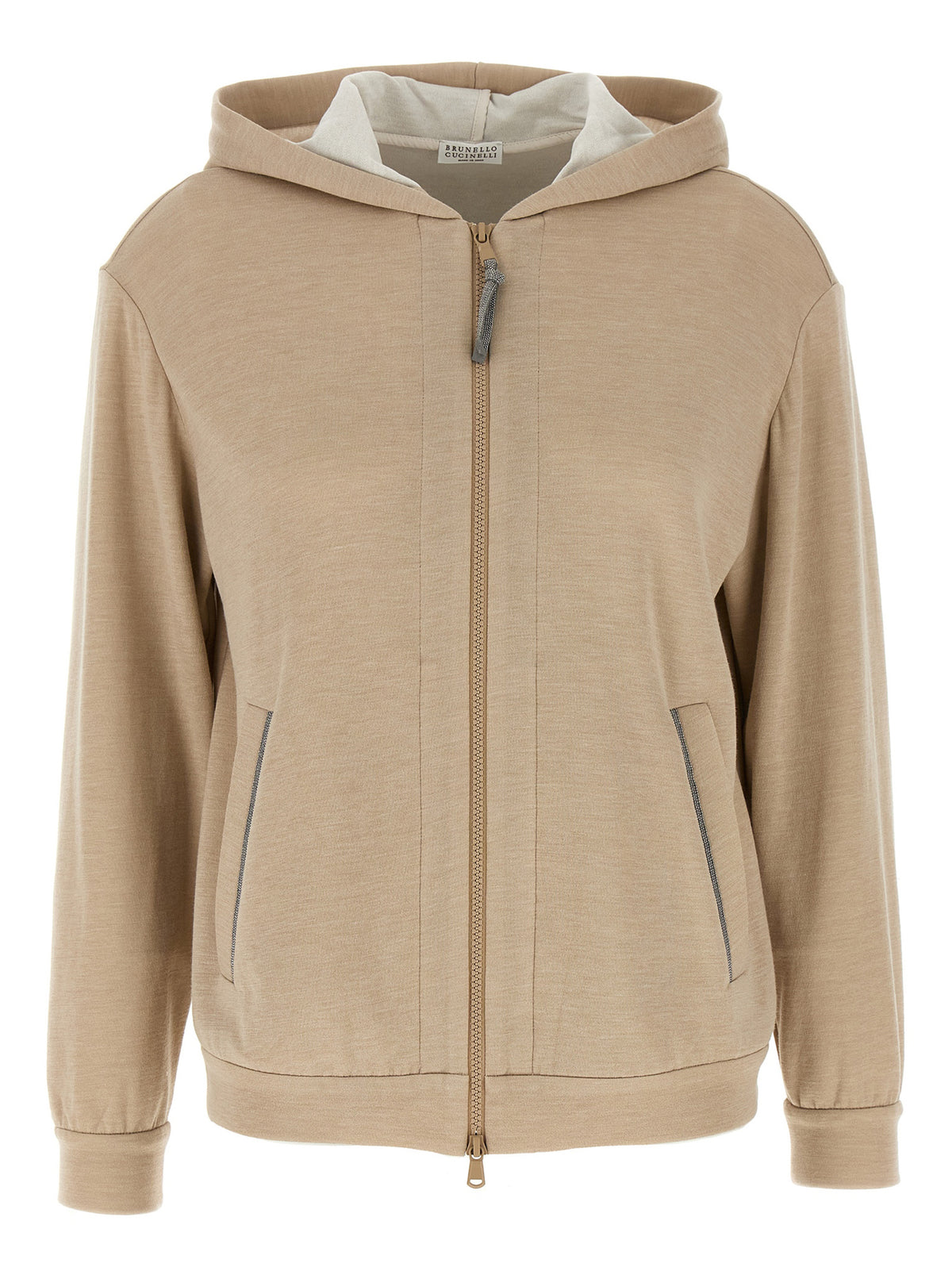 Cardigan en coton beige Brunello Cucinelli