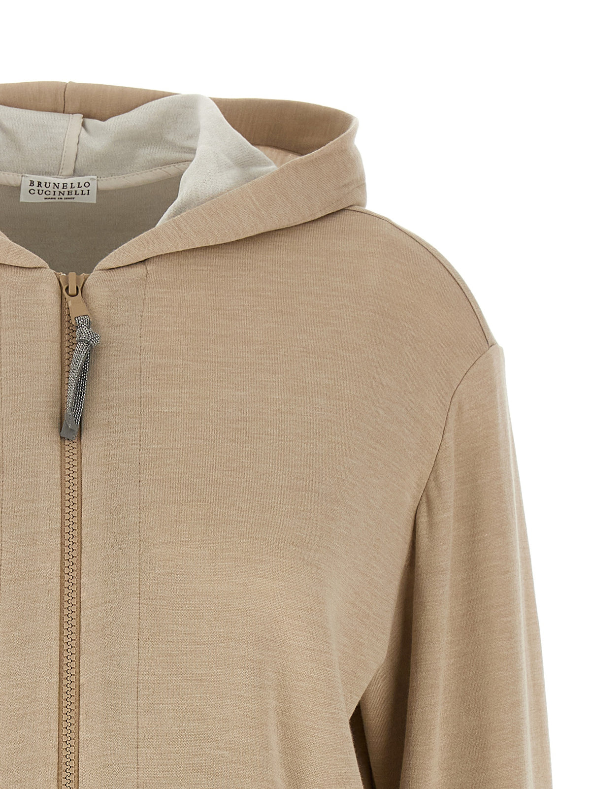 Cardigan en coton beige Brunello Cucinelli