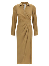 Robe midi Max Mara en coton beige