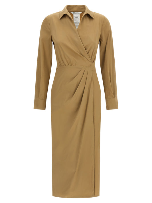Robe midi Max Mara en coton beige