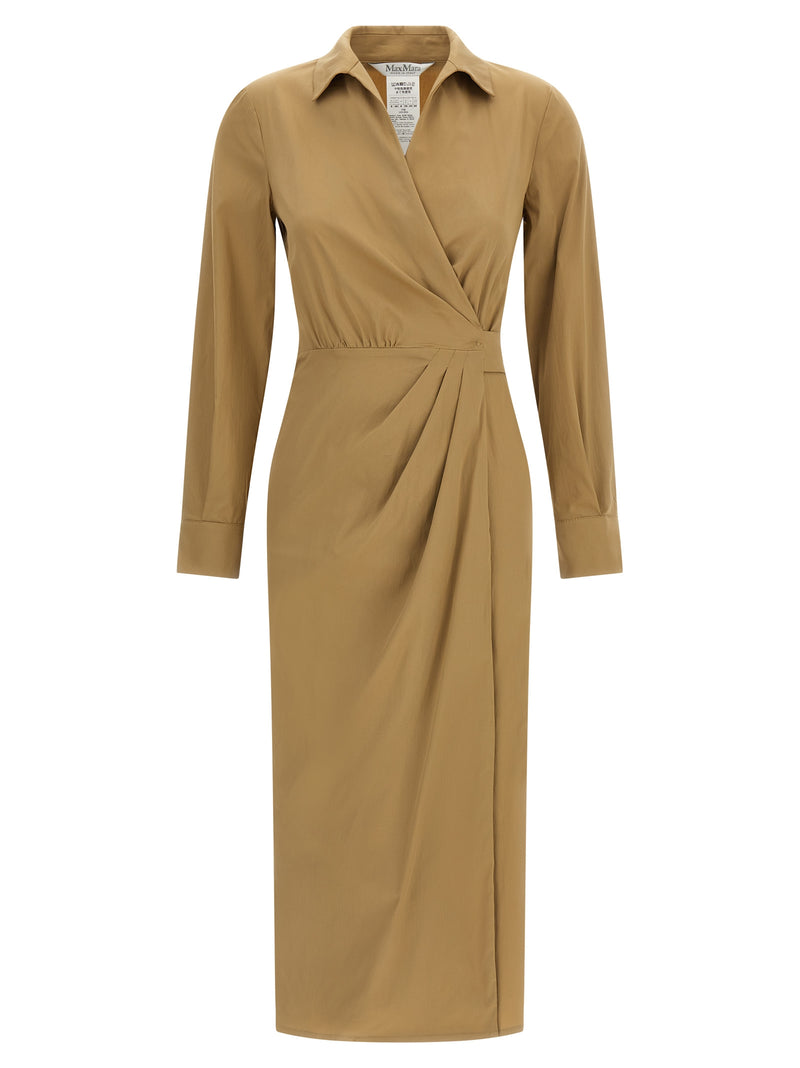 Robe midi Max Mara en coton beige