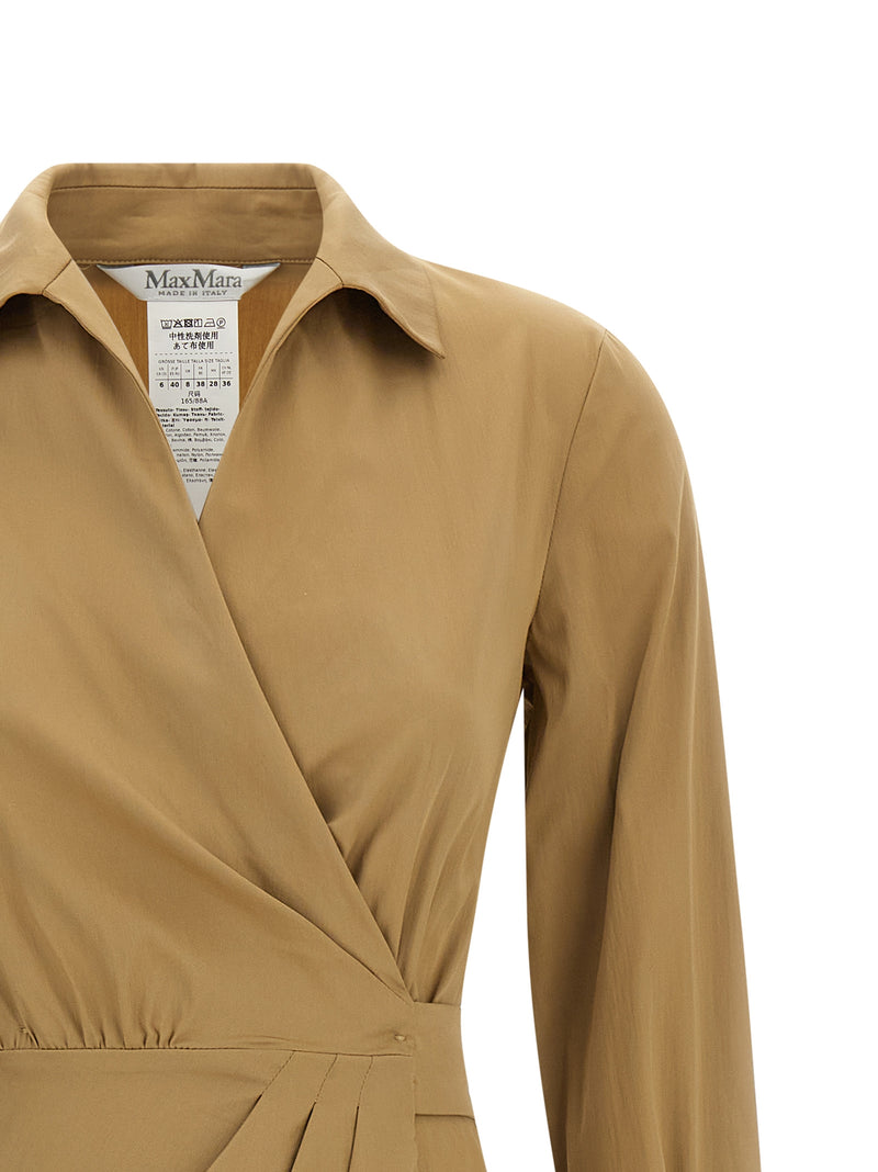 Robe midi Max Mara en coton beige