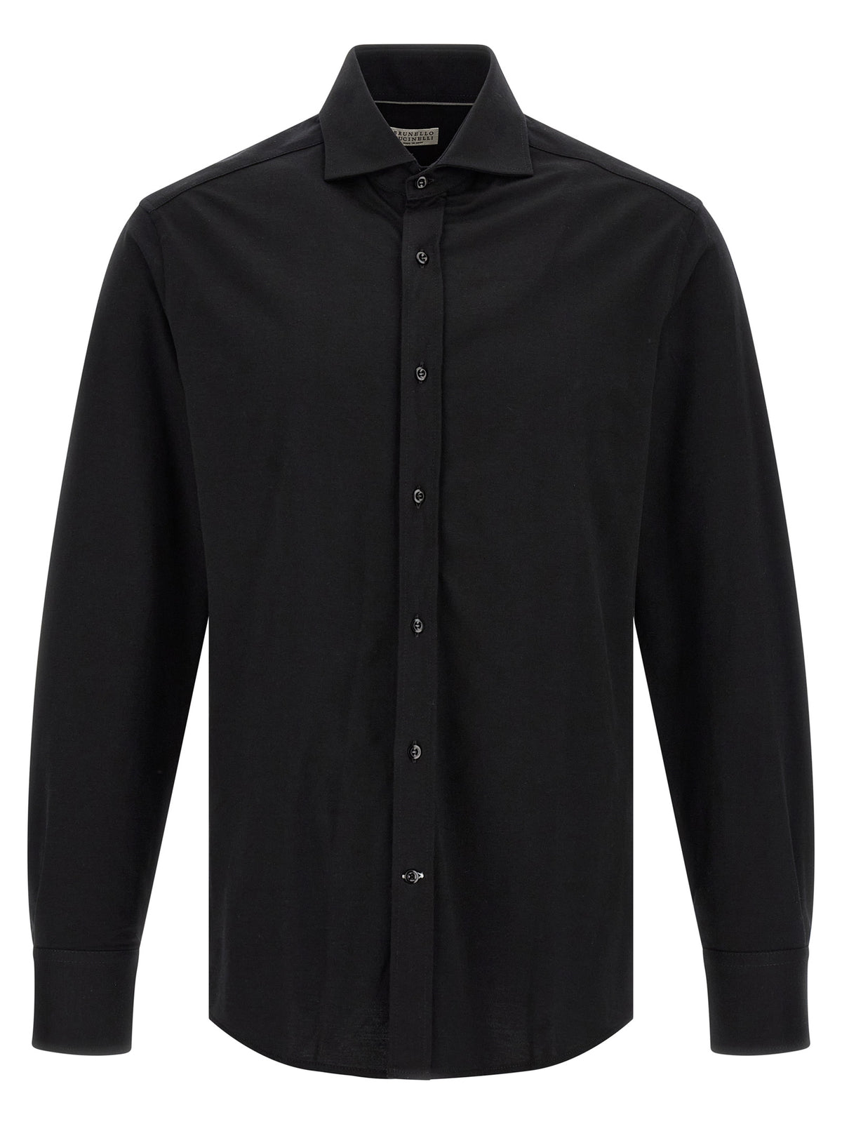 Chemisier en coton noir Brunello Cucinelli