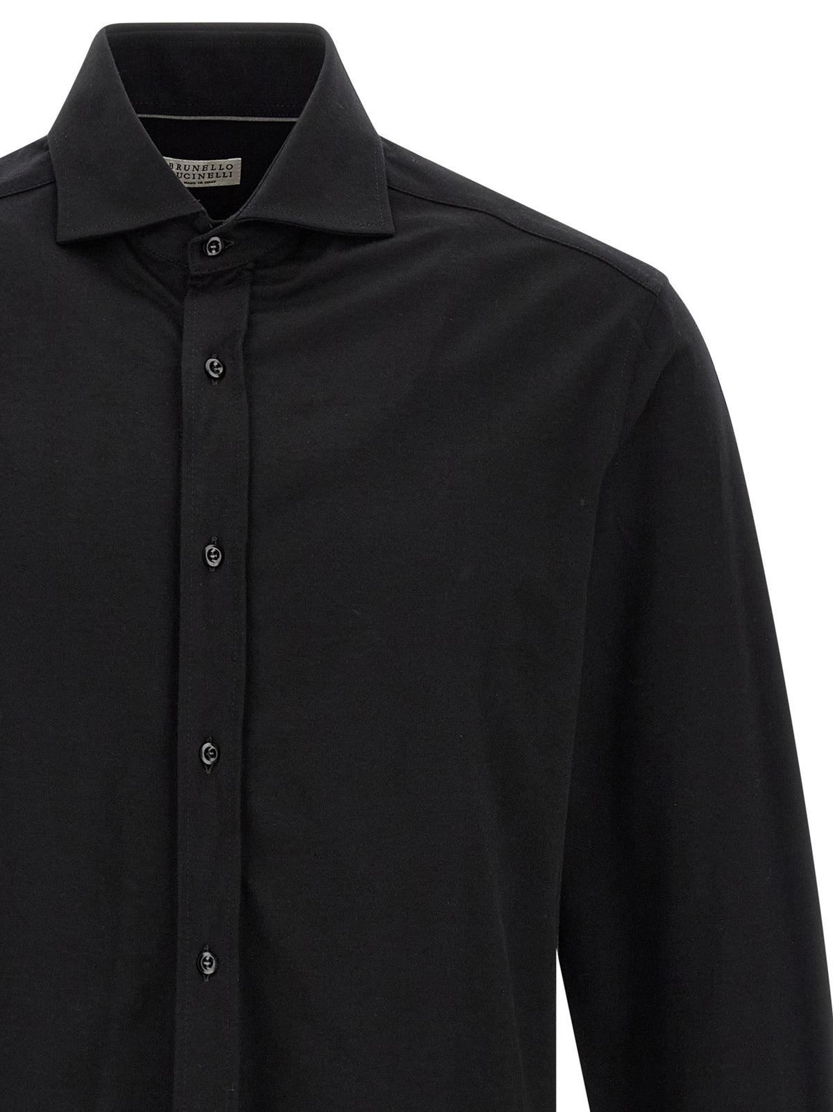 Chemisier en coton noir Brunello Cucinelli