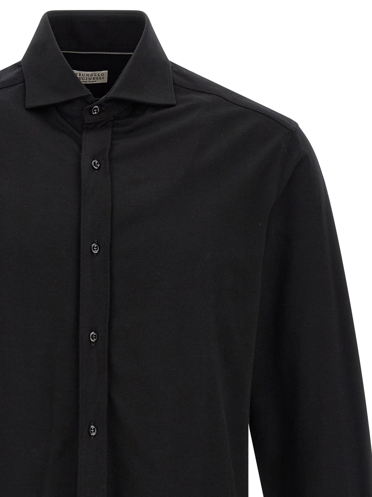 Chemisier en coton noir Brunello Cucinelli