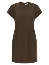 Robe courte Brunello Cucinelli en viscose marron