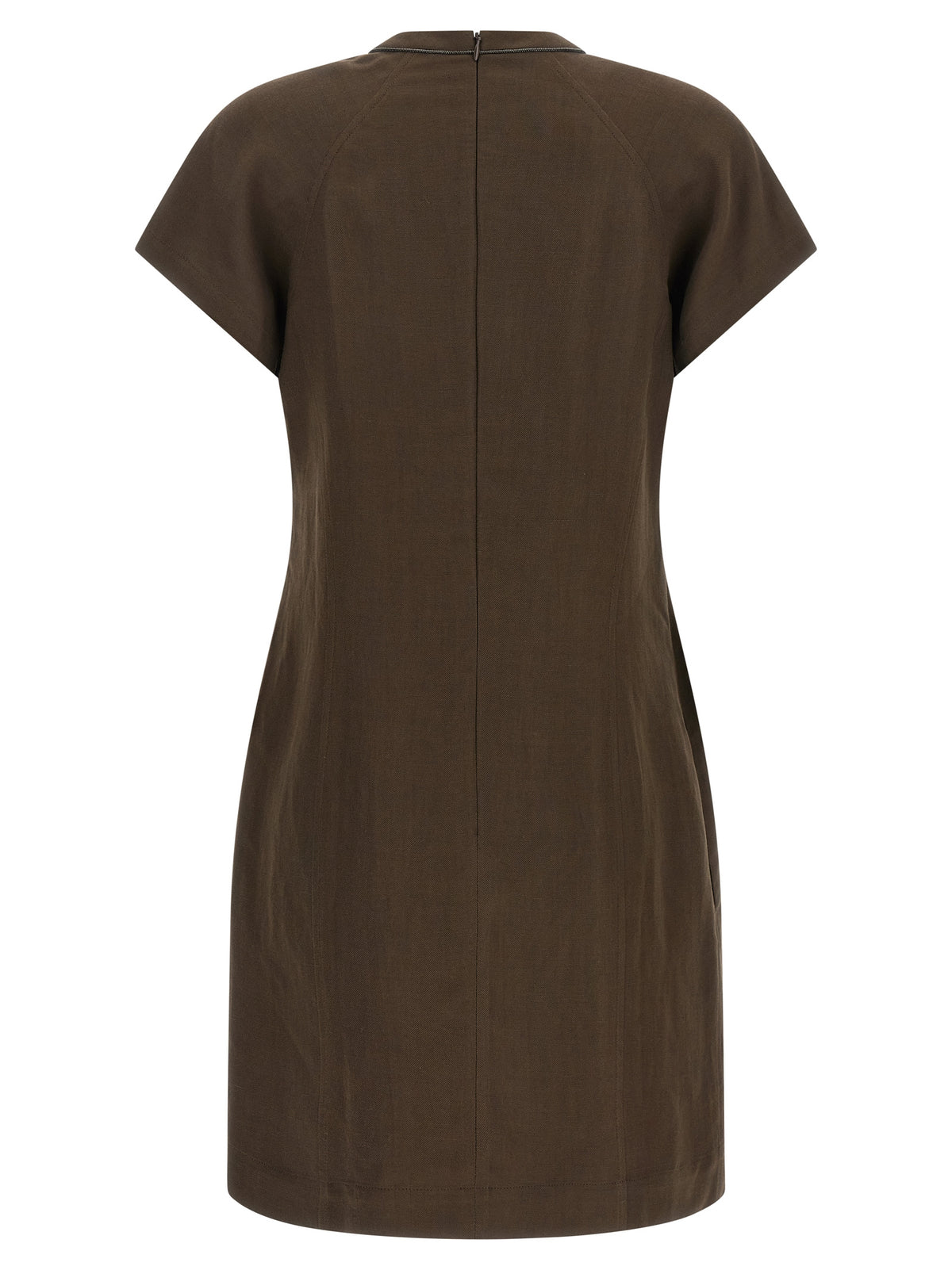 Robe courte Brunello Cucinelli en viscose marron