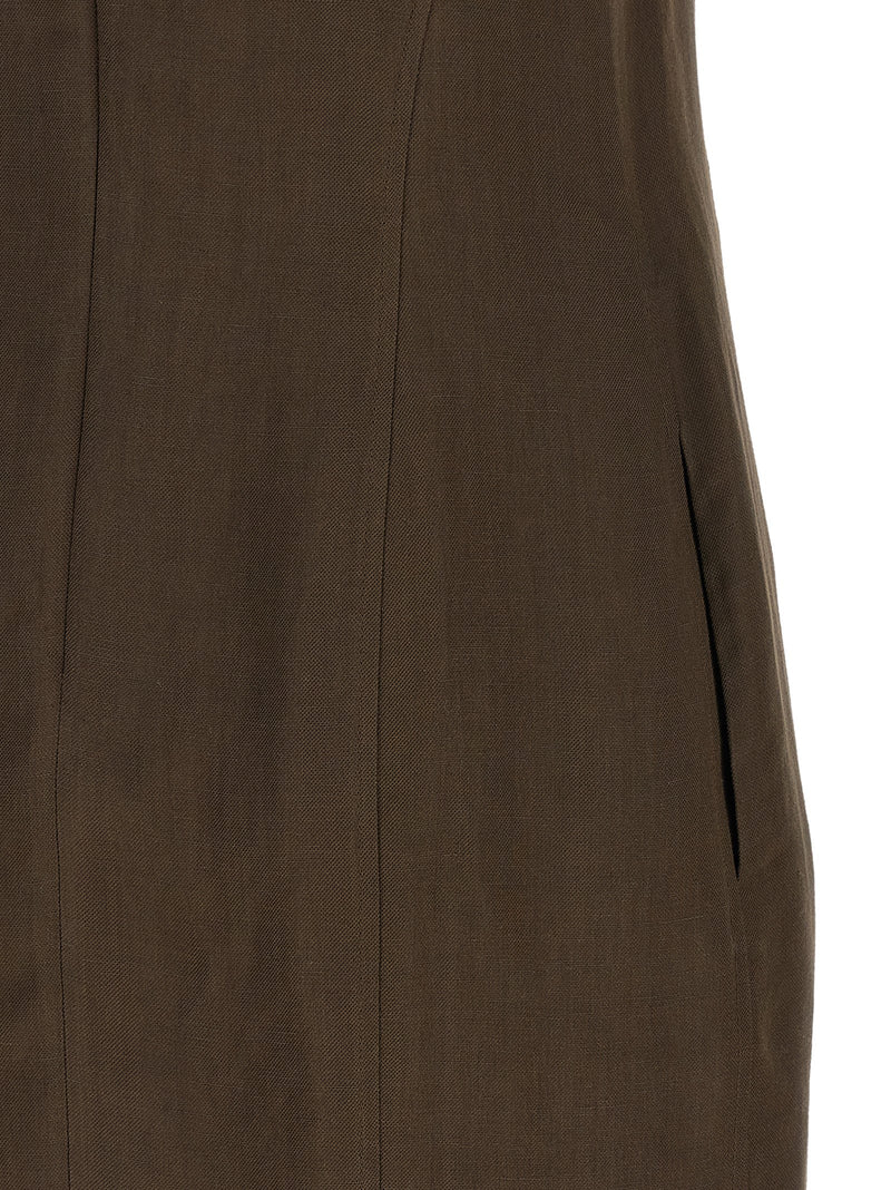 Brunello Cucinelli Brown Viscose Short Dress