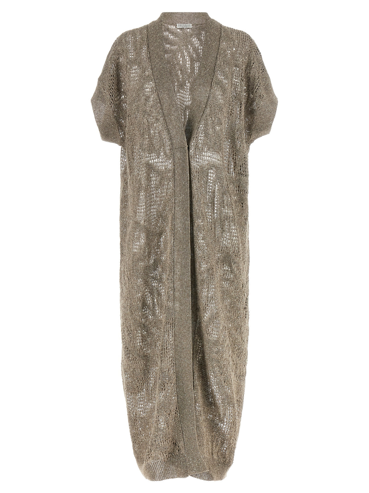 Brunello Cucinelli Cardigan en lin marron