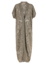 Brunello Cucinelli Cardigan en lin marron