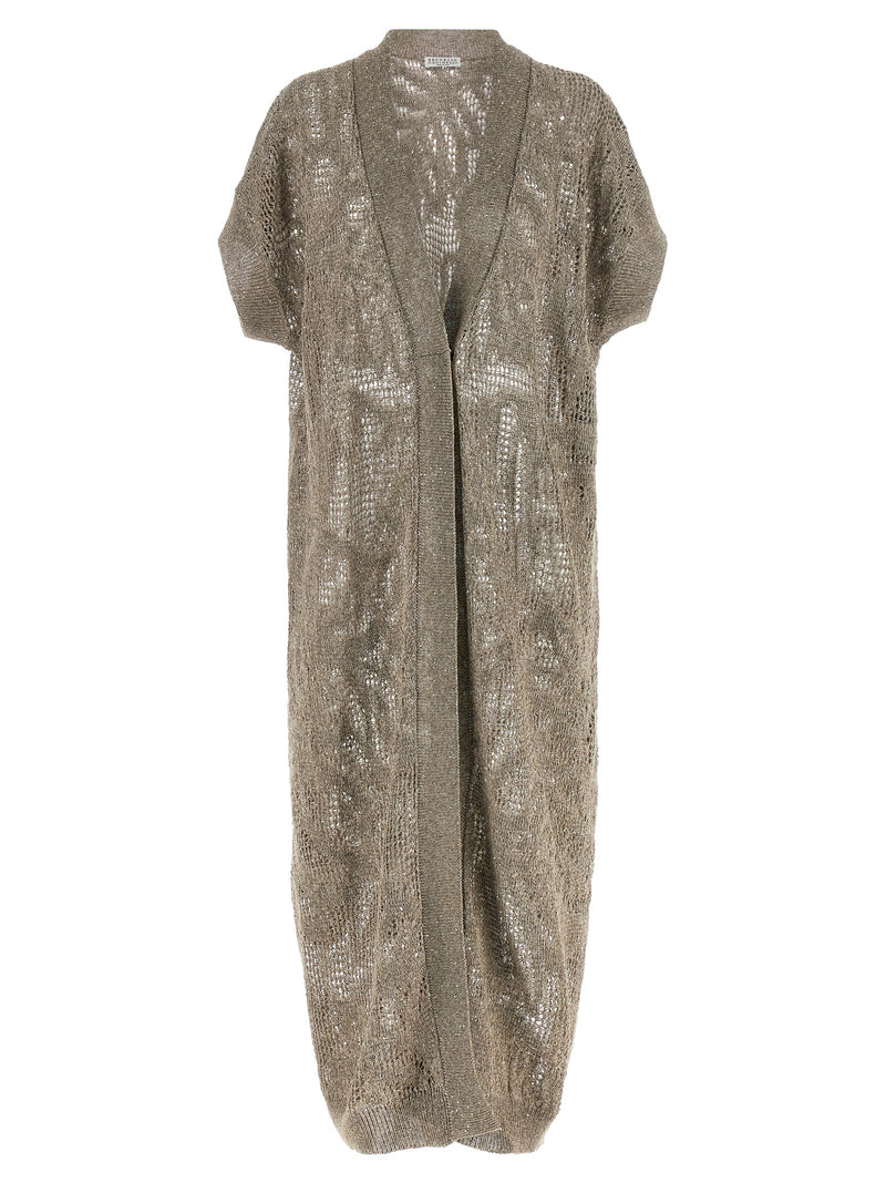 Brunello Cucinelli Brown Linen Cardigan