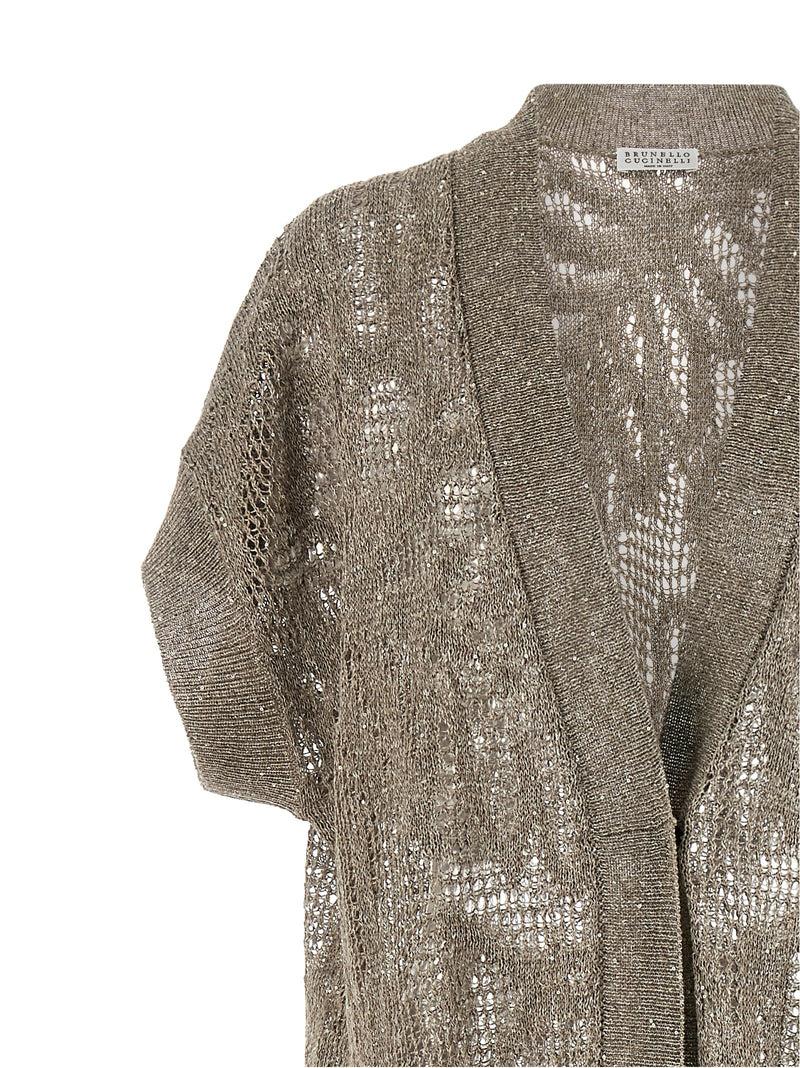Brunello Cucinelli Brown Linen Cardigan