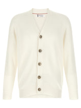 Brunello Cucinelli White Cotton Cardigan