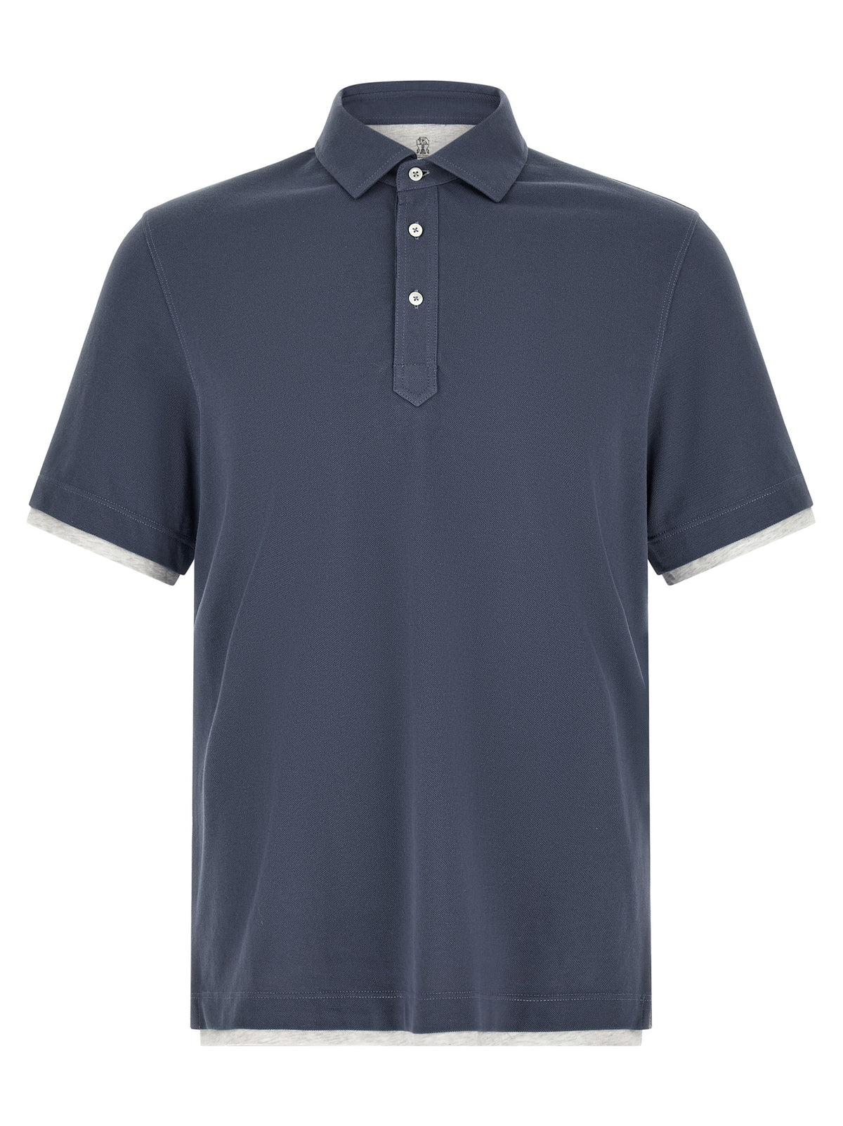 Brunello Cucinelli Blue Cotton Polo Shirt