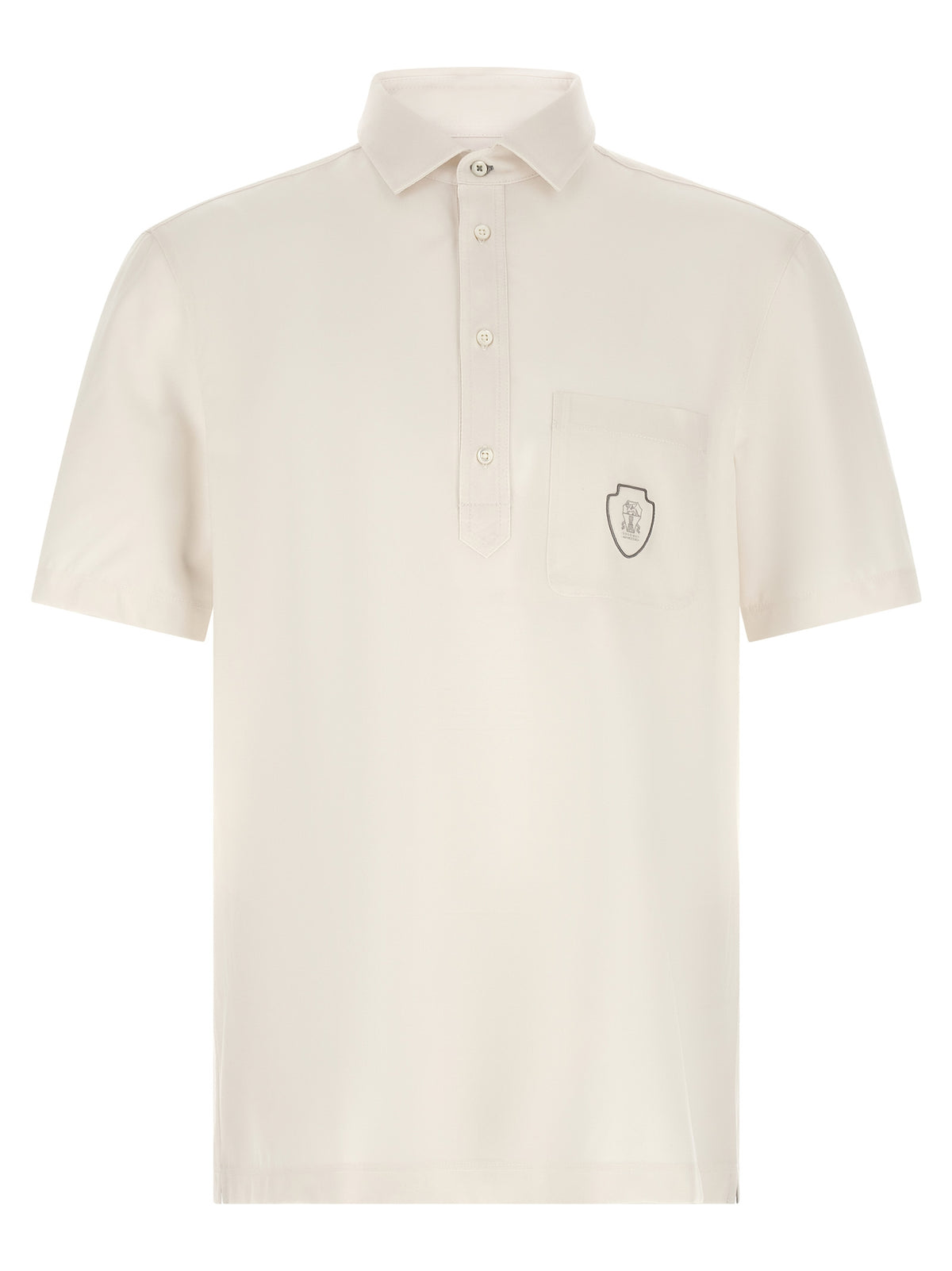 Polo blanc Brunello Cucinelli en laine vierge