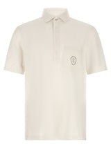 Polo blanc Brunello Cucinelli en laine vierge