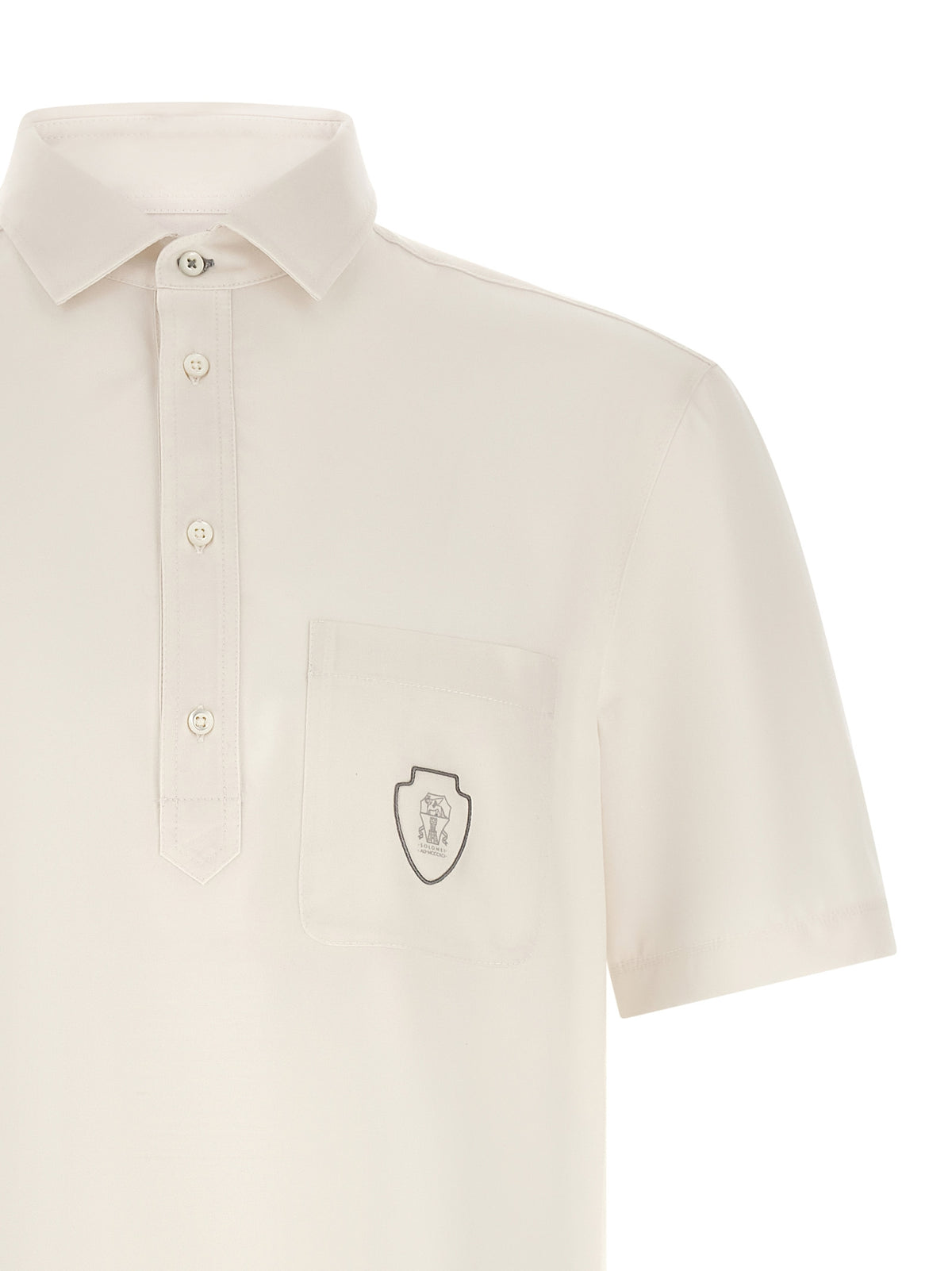 Polo blanc Brunello Cucinelli en laine vierge