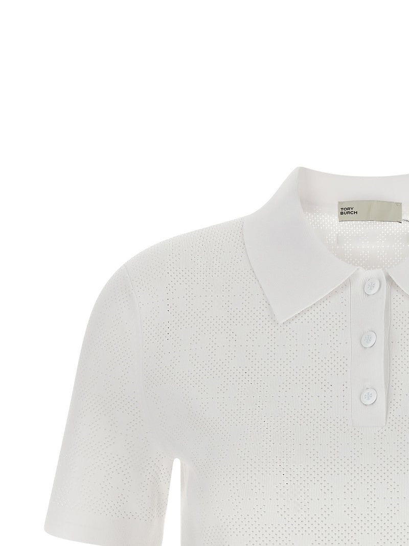 Tory Burch White Viscose Polo Shirt