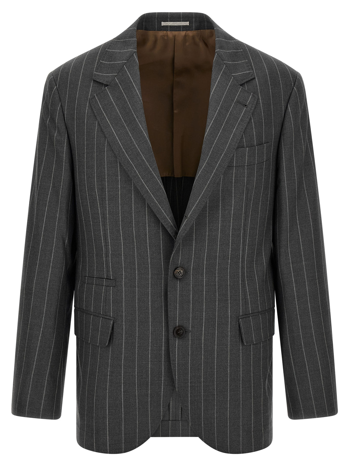 Brunello Cucinelli Gray Virgin Wool Blazer for Men