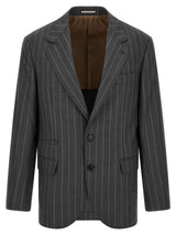 Brunello Cucinelli Gray Virgin Wool Blazer for Men