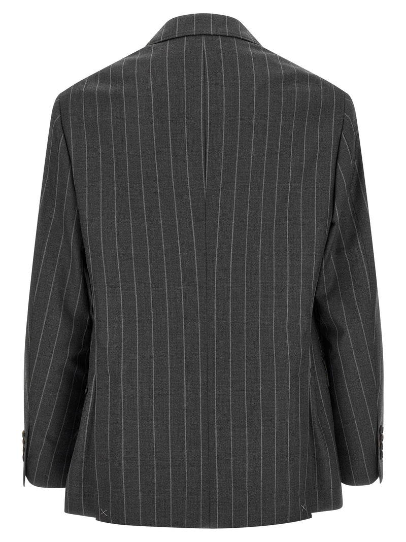 Brunello Cucinelli Gray Virgin Wool Blazer for Men