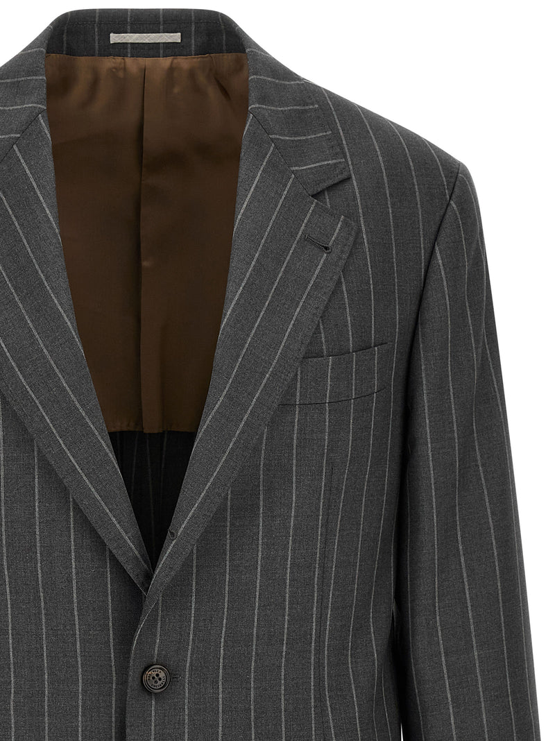 Brunello Cucinelli Gray Virgin Wool Blazer for Men