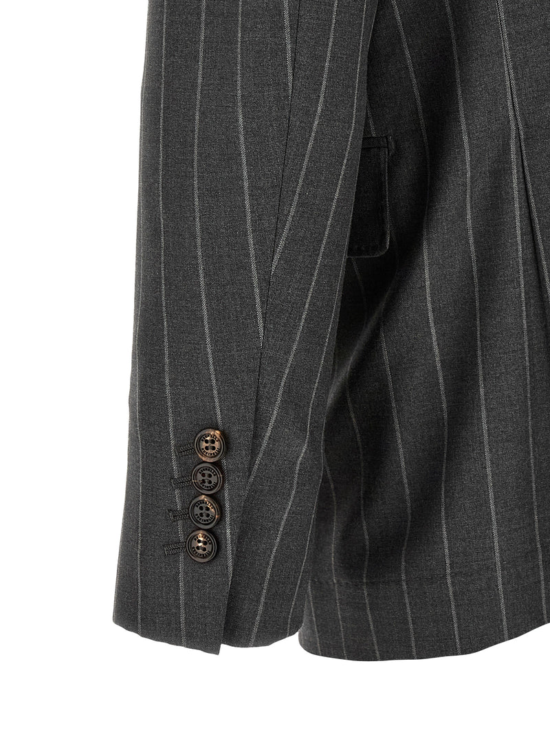 Brunello Cucinelli Gray Virgin Wool Blazer for Men