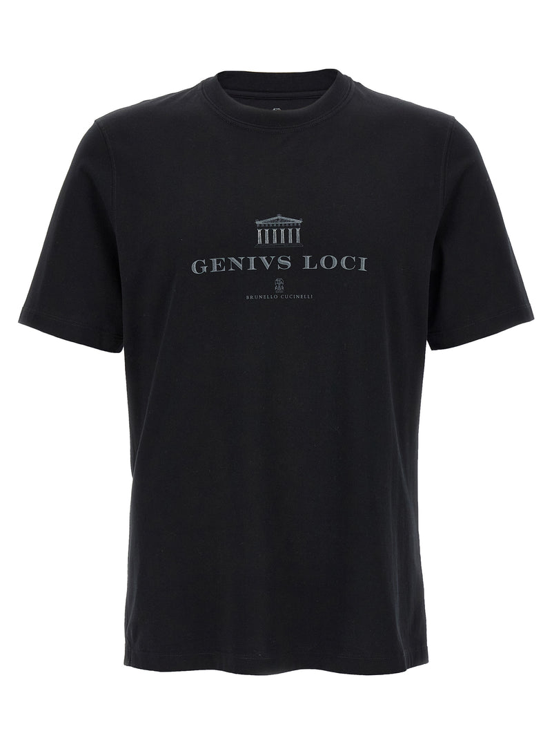 Brunello Cucinelli Black Cotton T-Shirt