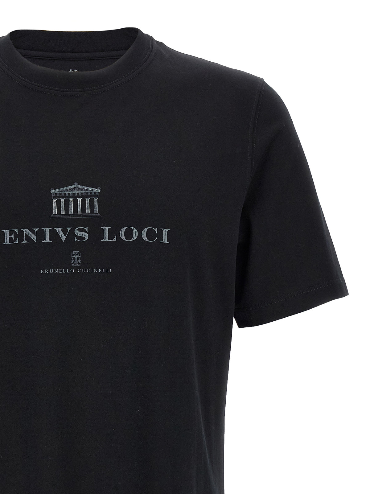 T-shirt en coton noir Brunello Cucinelli