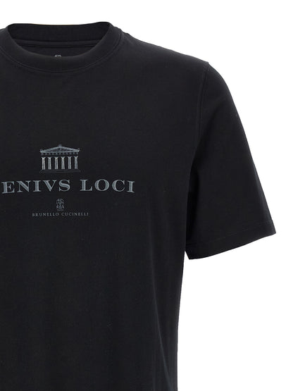 Brunello Cucinelli Black Cotton T-Shirt