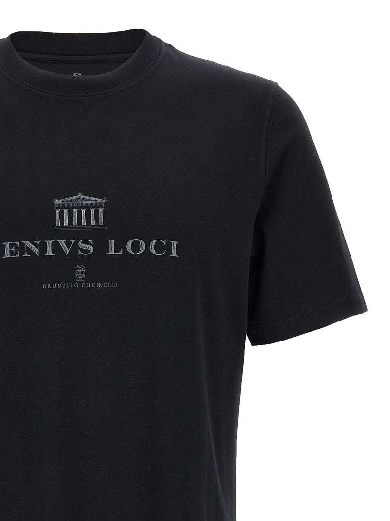 Brunello Cucinelli Black Cotton T-Shirt