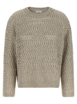 Brunello Cucinelli Beige Linen Cardigan