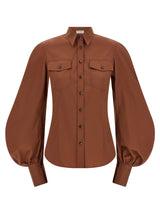 Brunello Cucinelli Brown Cotton Blouse