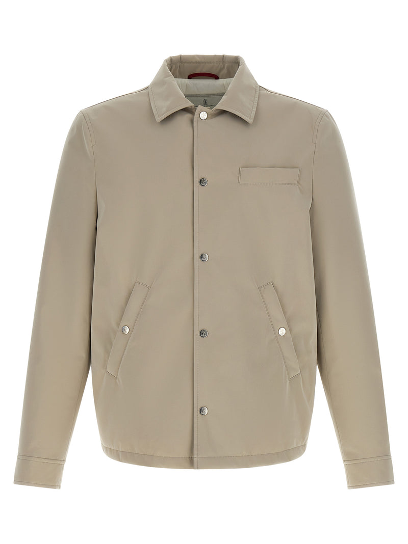 Brunello Cucinelli Veste longue en polyester gris