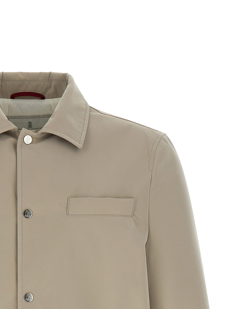 Brunello Cucinelli Veste longue en polyester gris