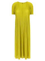 PLEATS PLEASE ISSEY MIYAKE Robe mi-longue bicolore en polyester