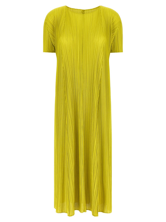 PLEATS PLEASE ISSEY MIYAKE Robe mi-longue bicolore en polyester