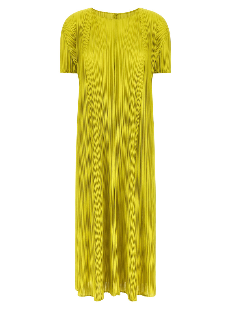 PLEATS PLEASE ISSEY MIYAKE Robe mi-longue bicolore en polyester