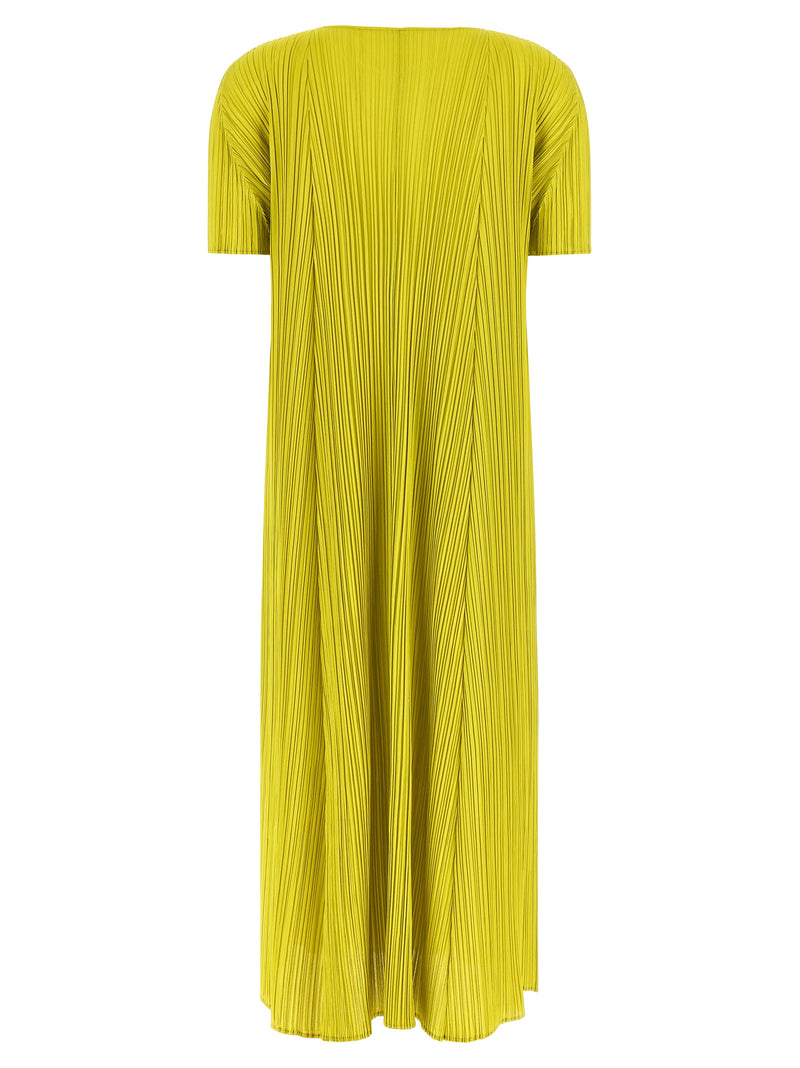 PLEATS PLEASE ISSEY MIYAKE Robe mi-longue bicolore en polyester