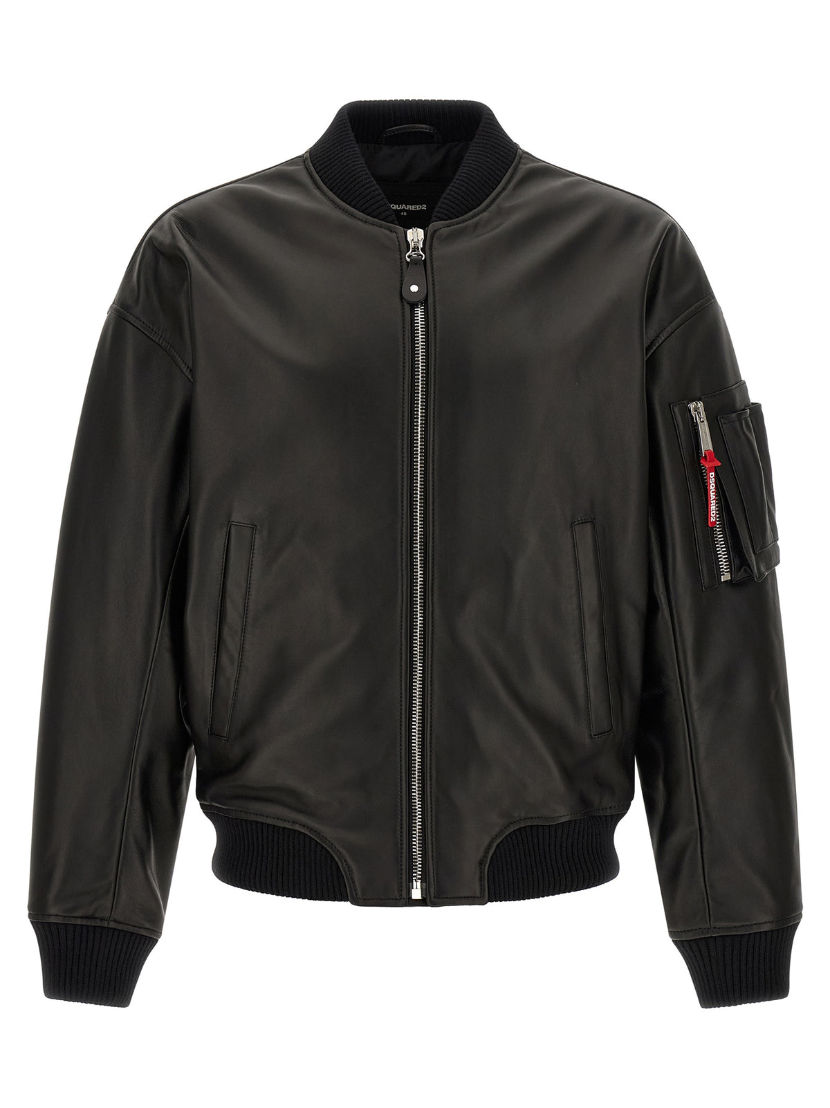 Blouson en cuir noir Dsquared²