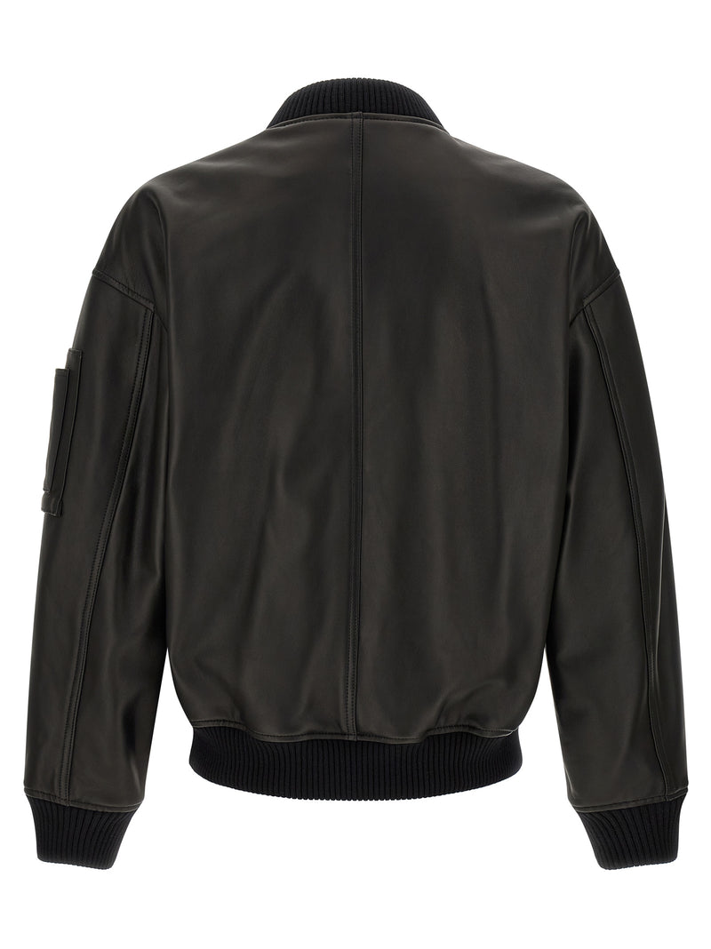 Blouson en cuir noir Dsquared²