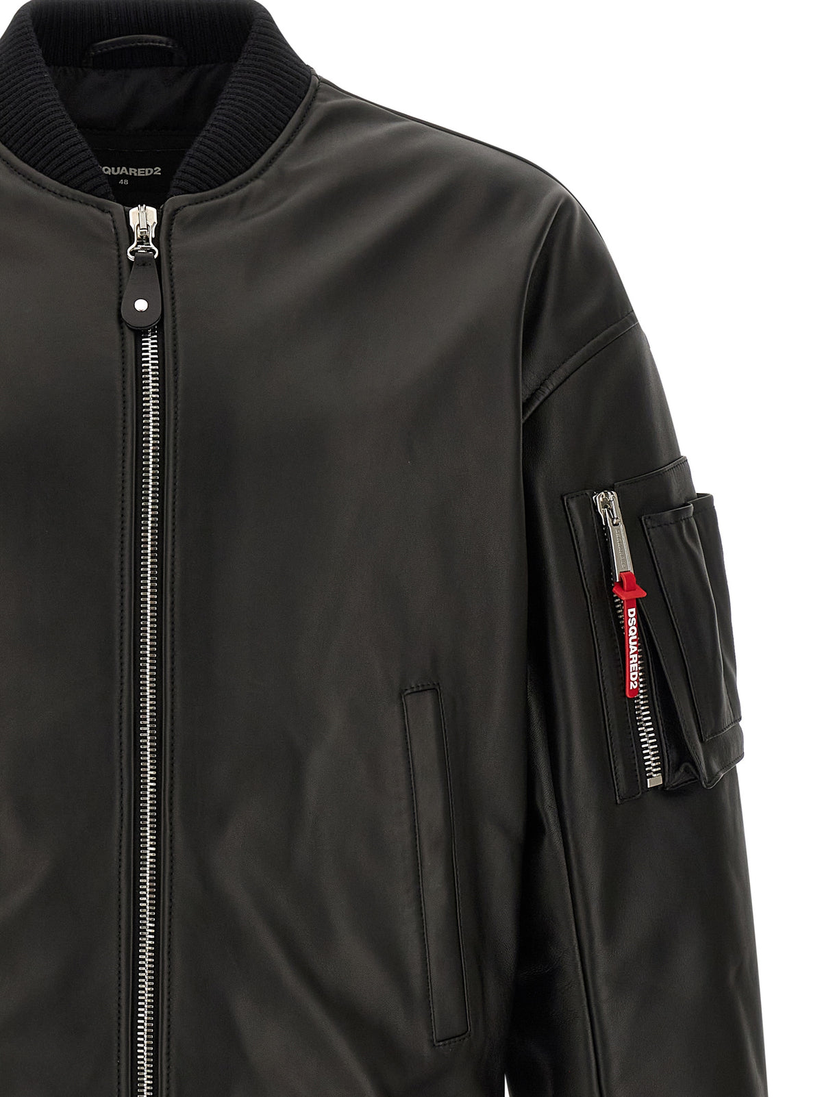 Blouson en cuir noir Dsquared²
